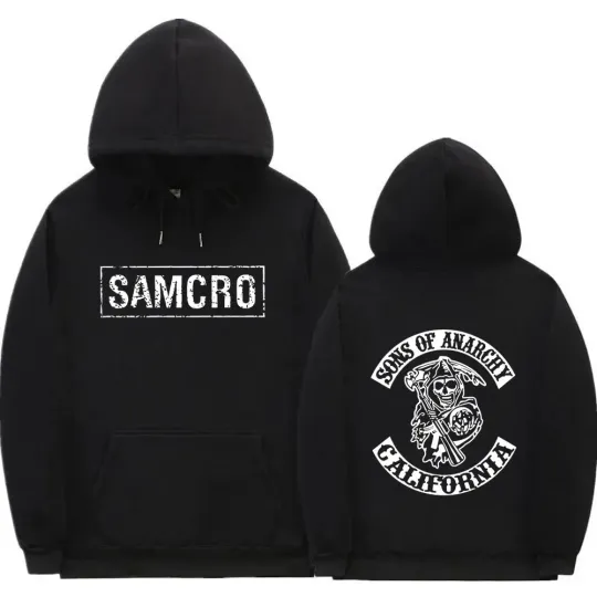 Double Sided Print Hoodie Sweatshirt Tops Sons of Anarchy Men Womnen Fashion Brand Design Pullover Cotton Fleece Hoodies