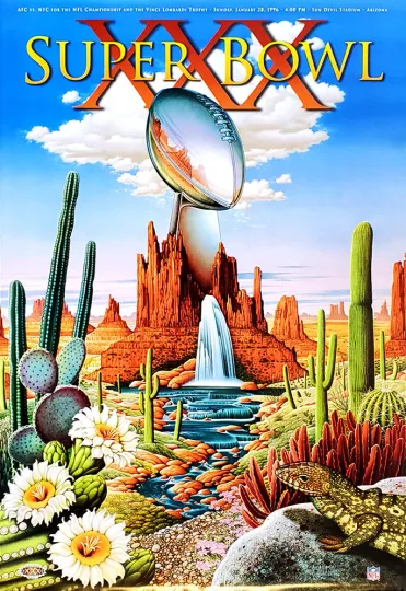 Discover Super Bowl XXX Arizonna 1996 Football Vertical Poster