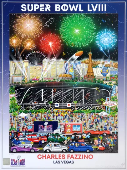 Discover Super Bowl LVIII Las Vegas 2024 Football Pop Art Poster