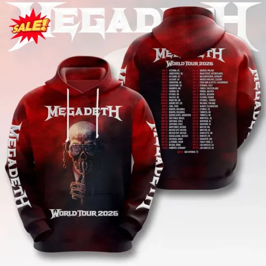 Megadeth 2026 World Tour 3D Hoodie
