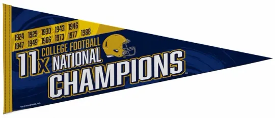 Discover ND Fighting Irish Football 11-Time National Champions Felt Triangle Pennant