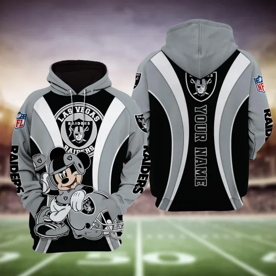 Discover Las Vegas Football Team Raiderss And Mickey Mouse Disney Hoodie