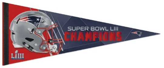 New England Patriots Super Bowl LIII Champs 2019 Premium Pennant