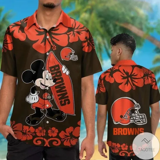 Discover Cleveland Football Brownss Team Hawaiian Shirt