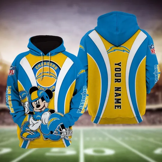 Discover Los Angeles Football Team Chargerss And Mickey Mouse Disney Hoodie