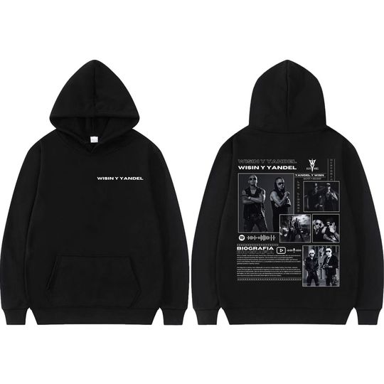 Discover Rap Group Wisin&Yandel Merch Hoodie Men Women Harajuku Hip Hop Hooded Sweatshirts Autumn Winter Fashion Trend Vintage Pullovers