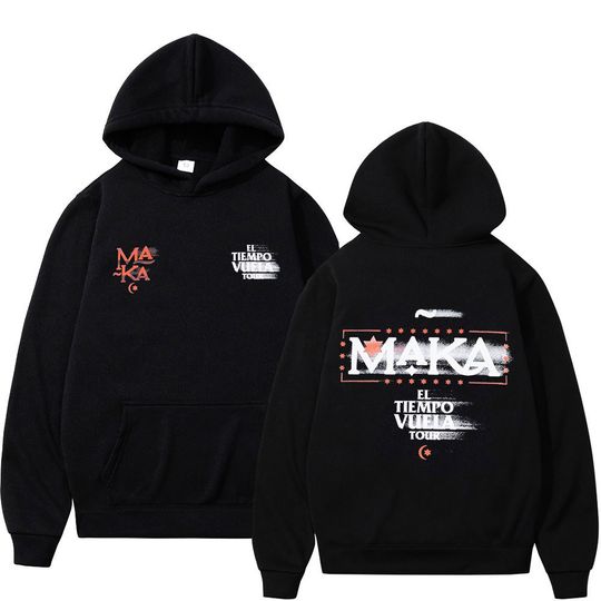 Discover Rapper Maka El Tiempo Vuela 2025 Tour Merch Hoodies Men Women Clothing Fashion Hip Hop Hooded Sweatshirt Casual Oversized Hoodie