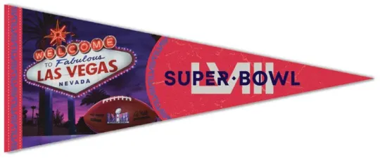 Super Bowl LVIII Las Vegas 2024 Premium Triangle Pennant