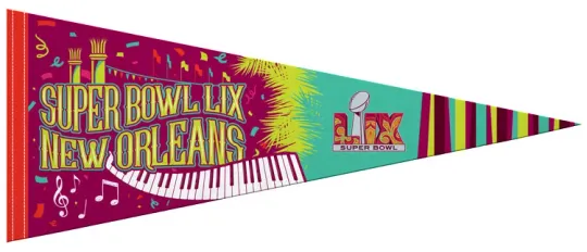 Super Bowl LIX New Orleans 2025 Jazz-Style Triangle Pennant