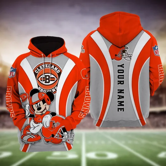 Discover Cleveland Football Team Brownss And Mickey Mouse Disney Hoodie