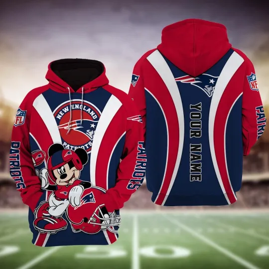 Discover New England Football Team Patriotss And Mickey Mouse Disney Hoodie