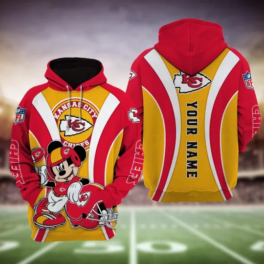 Discover Kansas City Football Team Chiefss And Mickey Mouse Disney Hoodie