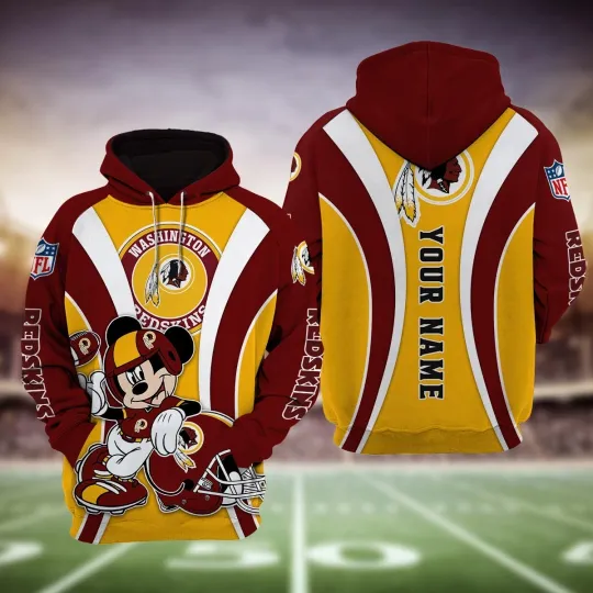 Discover Washington Football Team Redskinn And Mickey Mouse Disney Hoodie