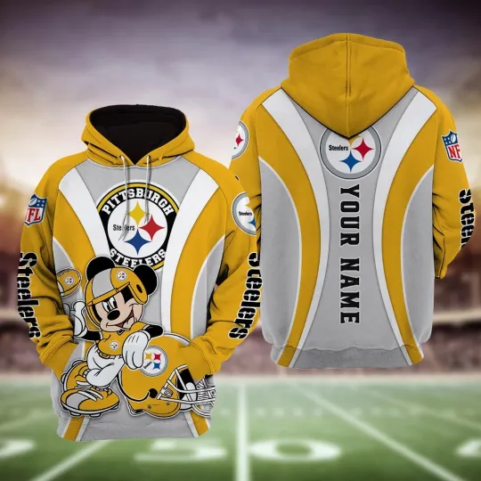 Discover Pittsburgh Football Team Steelerss And Mickey Mouse Disney Hoodie