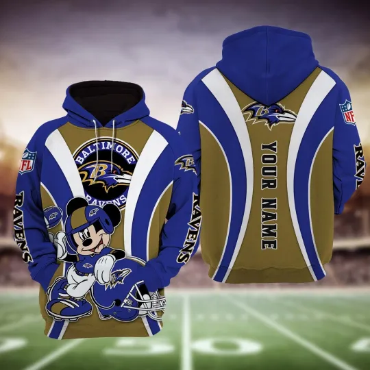 Discover Baltimore Football Team Ravenss And Mickey Mouse Disney Hoodie