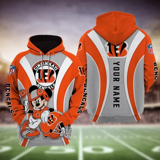 Discover Cincinnati Football Team Bengalss And Mickey Mouse Disney Hoodie