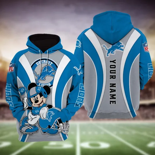 Discover Detroit Football Team Lionss And Mickey Mouse Disney Hoodie