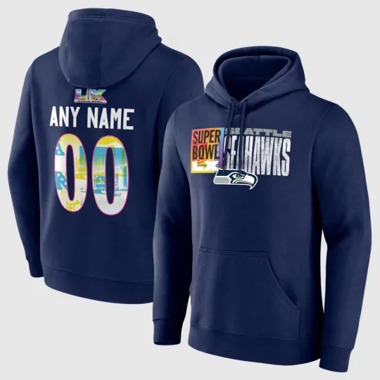 Discover Seattle Seahawkss Super B.owl LX Name & Number Hoodie Shirt - Multicolors