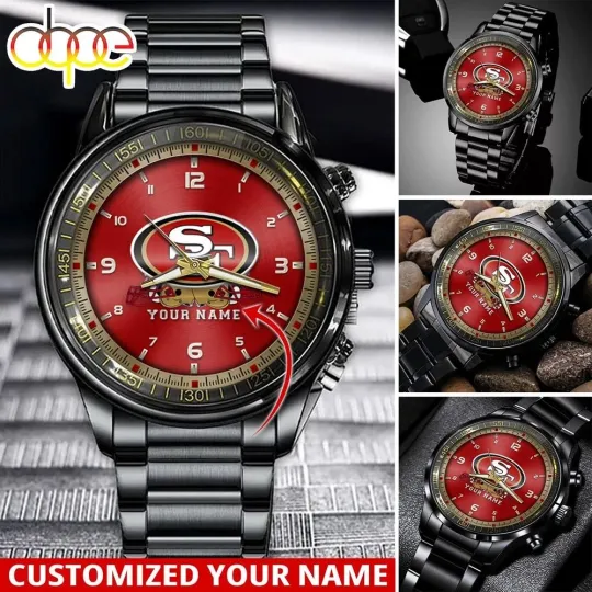 Discover San Francisco Football Team 49erss Black Stainless Steel Watch, Gift For Fans