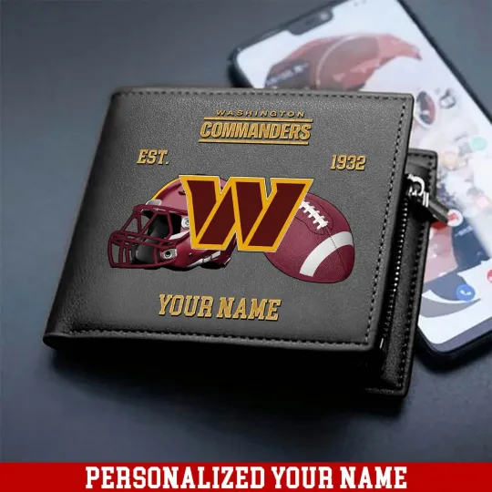 Discover Personalized Washington Football Team Commanderss Leather Wallet, Gift For Fans