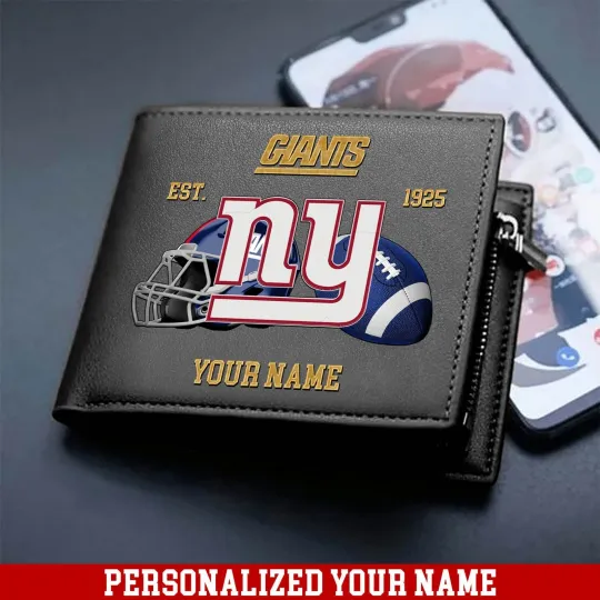 Discover Personalized New York Football Team Giantss Leather Wallet, Gift For Fans