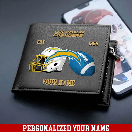 Discover Personalized Los Angeles Football Team Chargerss Leather Wallet, Gift For Fans