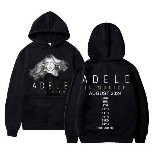 Discover Popular Singer Adele in Munich Tour August 2024 Hoodie Men Women Fashion Oversized Sweatshirt Man Casual Fleece Cotton Hoodies