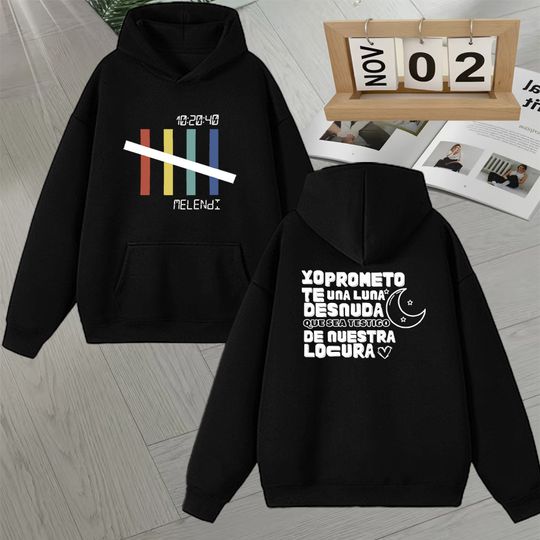 Discover Hot Rapper Melendi Hoodie 2025 Album Tour Harajuku Sweatshirt Fleece Men Women Casual Loose Unisex Hoodie  Long sleeve Pullover