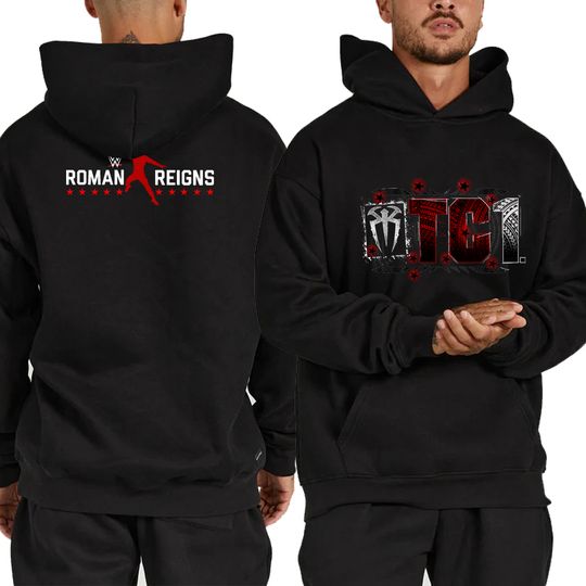 Spring and Autumn Men's Black Roman Reigns OTC 1 Hoodie Street Casual Sports Fashion Pullover