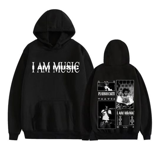 Rapper Playboi Carti I AM MUSIC Printed Hoodie Opium Ken Carson Narcissist Tour Sweatshirt for Men Vintage Long Sleeve Pullovers