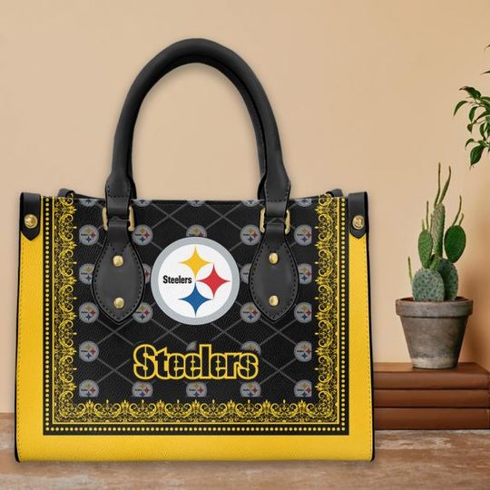 Discover Pittsburgh Steeler Leather Hand Bag