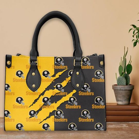 Discover Pittsburgh Steeler Leather Hand Bag