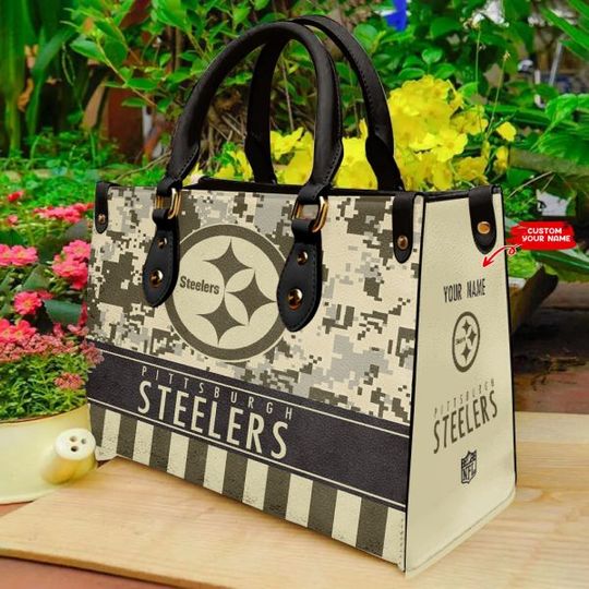 Discover Pittsburgh Steeler Personalized Leather Hand Bag