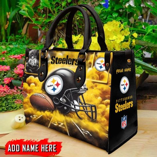 Discover Pittsburgh Steeler Personalized Leather Hand Bag