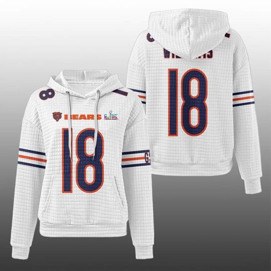 Bears Caleb Williams 18 SB LX Waffle Hoodie