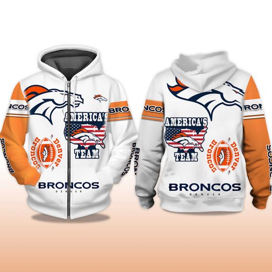 Discover Broncos America's Team Zip Hoodie