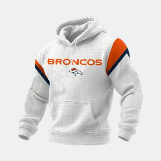 Broncos White Out 2025 Print Waffle Hoodie