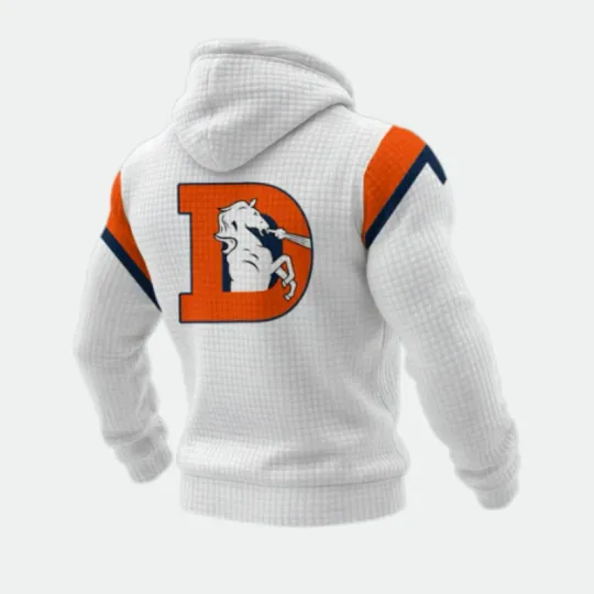 Broncos White Out 2025 Print Waffle Hoodie