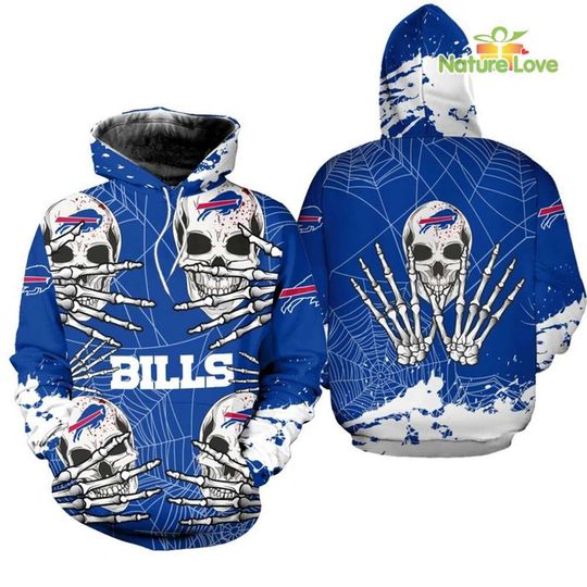 Buffalo Bills Skull 3D Hoodie