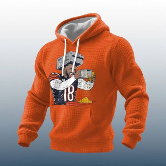 Caleb Williams Grating Cheese Funny Waffle Hoodie