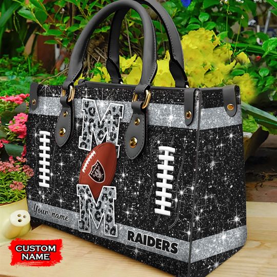 Las Vegas Raiders Personalized Leather Hand Bag