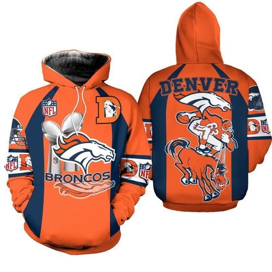 Denver Broncos Riding Horse Football 3D Hoodie