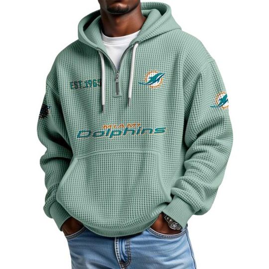 Dolphinss EST 1965 Quarter Zip Waffle Hoodie