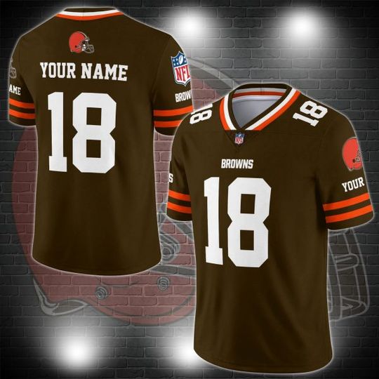 Discover Cleveland Browns Personalized V-neck Football Jersey Sport Gifts For Fan