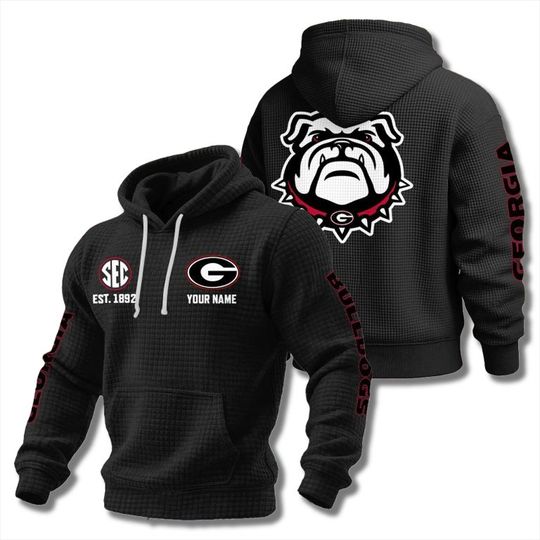 GA bulldogs EST 1892 Waffle Hoodie