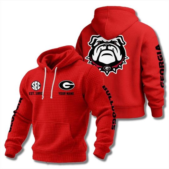 GA bulldogs EST 1892 Waffle Hoodie