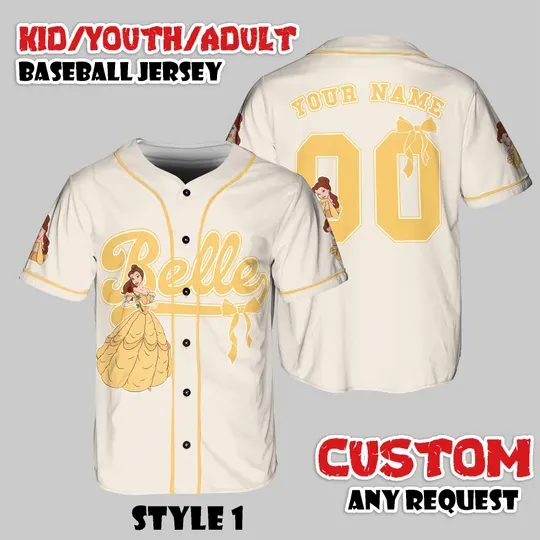 Custom Belle Princess Baseball Jersey, Beauty And The Beast Shirt, Tale As Old As Time
