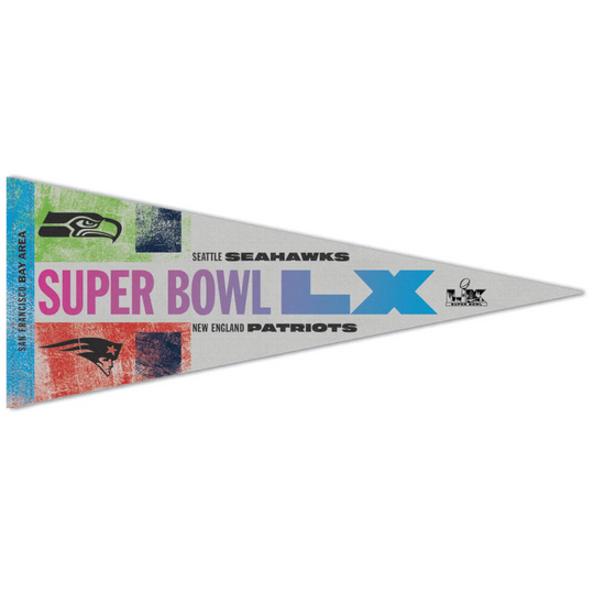 2026 football Super Bowl LX 60 New England Patriots vs Seattle Seahawks Dueling Pennant
