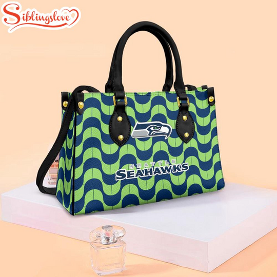 Seattle Seahawks Wave Pattern football Team Leather Handbag