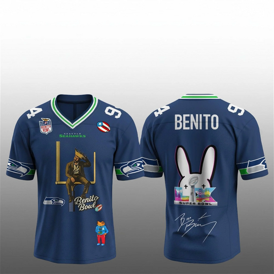 Discover Seahawks x Bad Bunny Bowl LX The Halftime Show Jersey